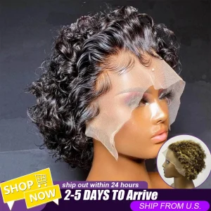 Curly Pixie Cut Wig Human Hair