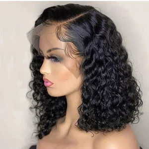 Deep Wave 180% Density Pre-Plucked Side Part Short Bob 1